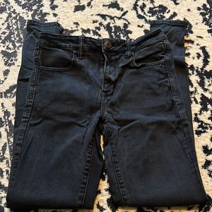 American Eagle Size 6 Long Black High Rise Black Jeggings
